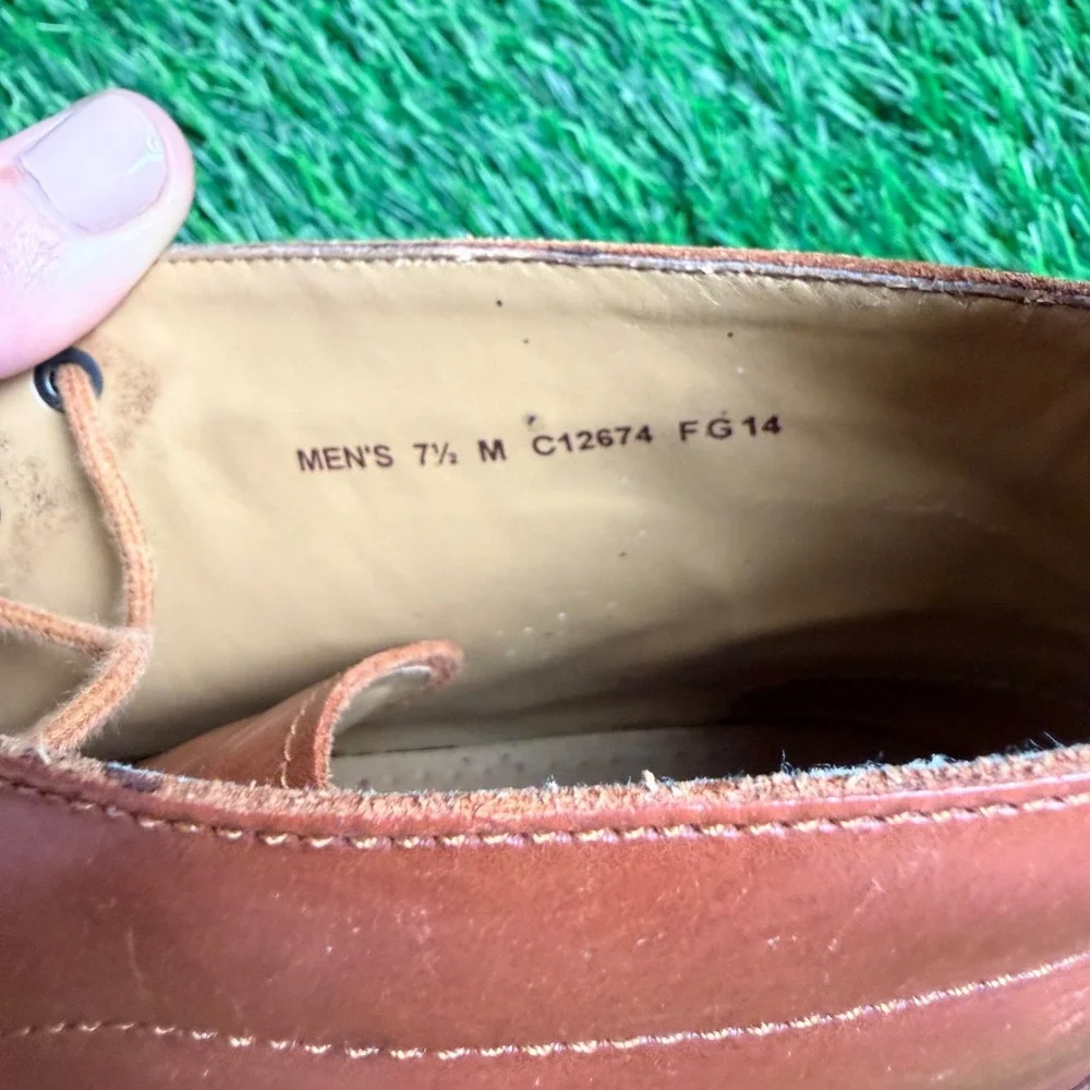 Cole Haan Mens British‎ Tan Leather Wingtip Chukka Boots C12674 Brown Size 7.5 M
